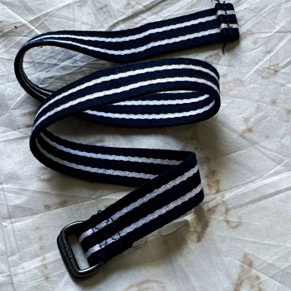Toddler Polo Ralph Lauren Navy white Striped Webbed Belt, Blue/White 24 months